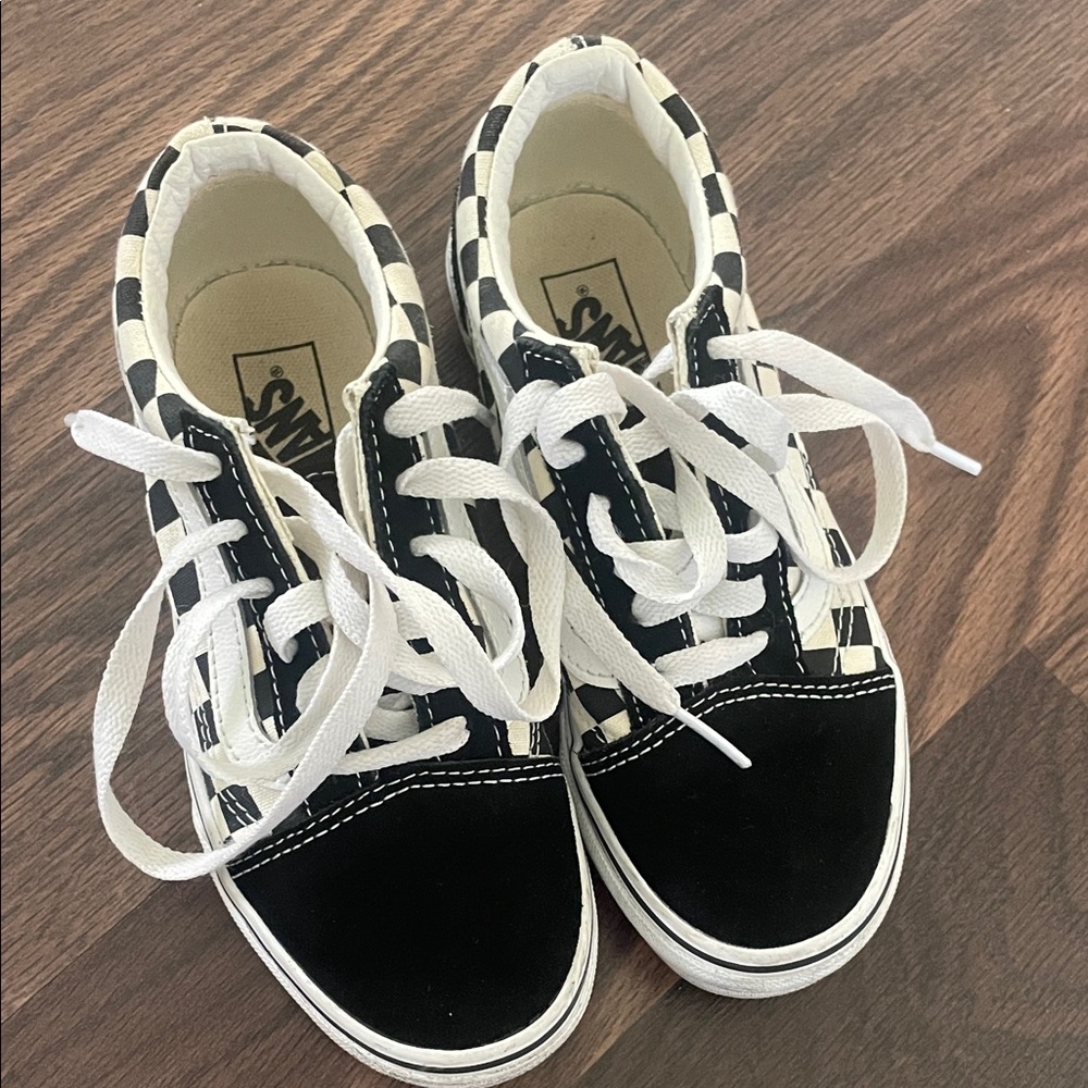 Vans Kids Black and White Checkered Sneakers
